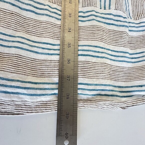J Jill Love Linen Dress Womens L Striped Summer Pockets Casual Beach Resortwear - Picture 11 of 11